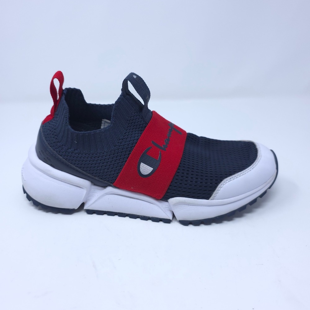 Champion Kids Rally Pro Navy Red White Slip On Sneakers 13.5